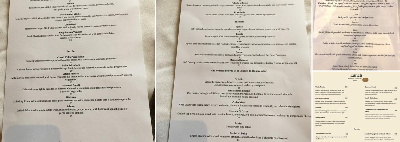 La Lanterna Ristorante Menu