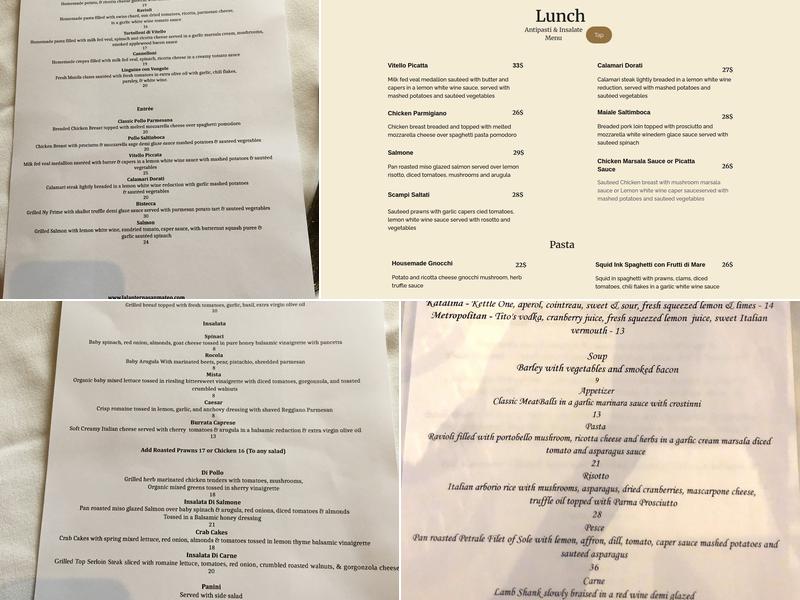 La Lanterna Ristorante Menu