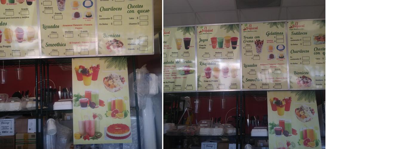 El Tropical Jugos Naturales Menu