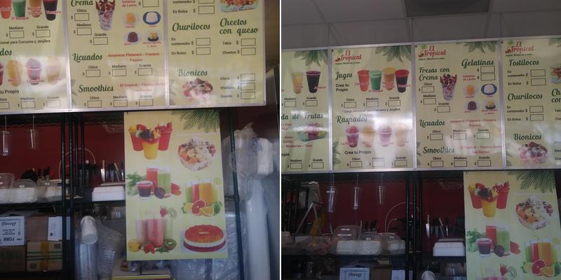 El Tropical Jugos Naturales Menu