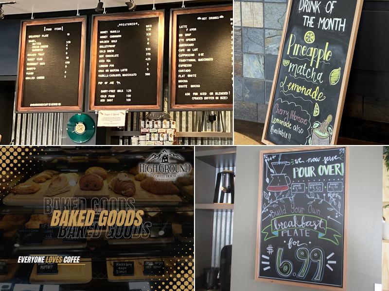 High Ground Coffee House Menu