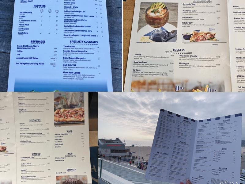 Seaside on the Pier Menu