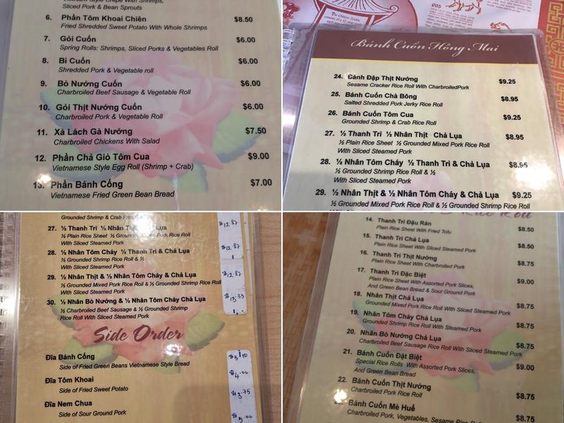 Hồng Mai Restaurant Menu