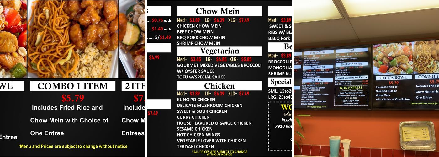 Wok Express Menu
