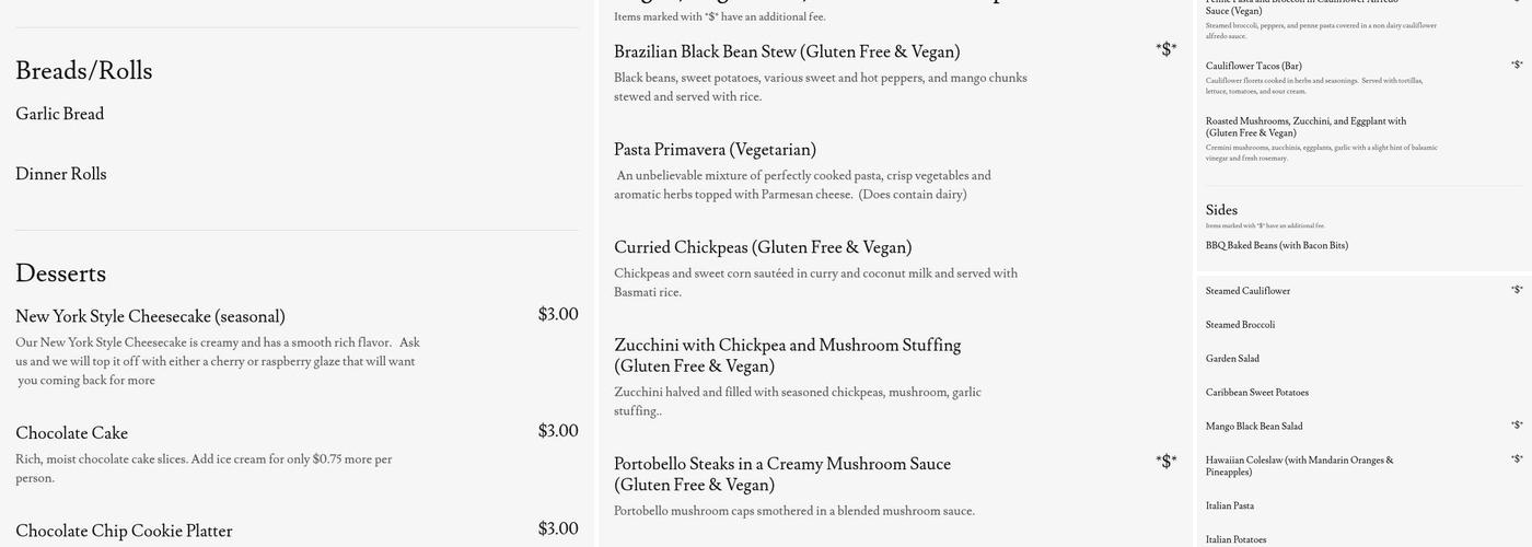 NorCal Catering Menu