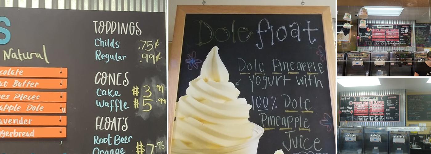 Rockies Frozen Yogurt Menu