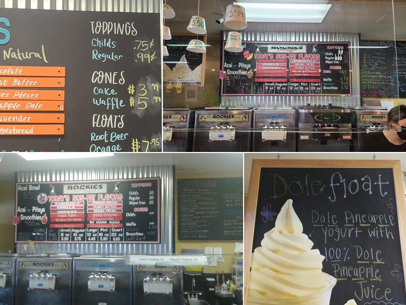 Rockies Frozen Yogurt Menu