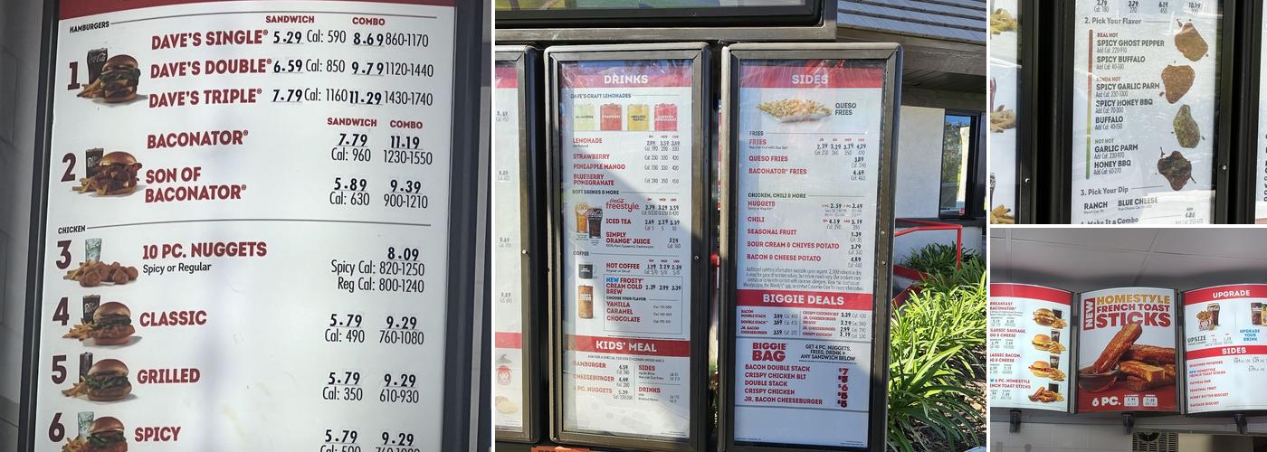 Wendy's Menu