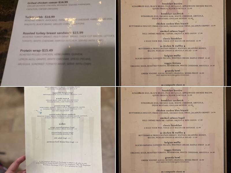 Campanile Menu