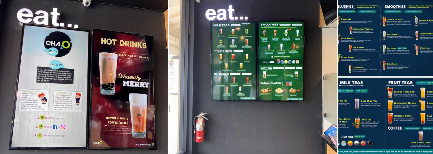 Cha2o Fresh Tea & Smoothies Menu