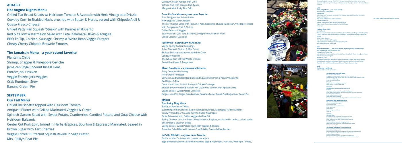 Pacific Fine Food, Inc. Menu