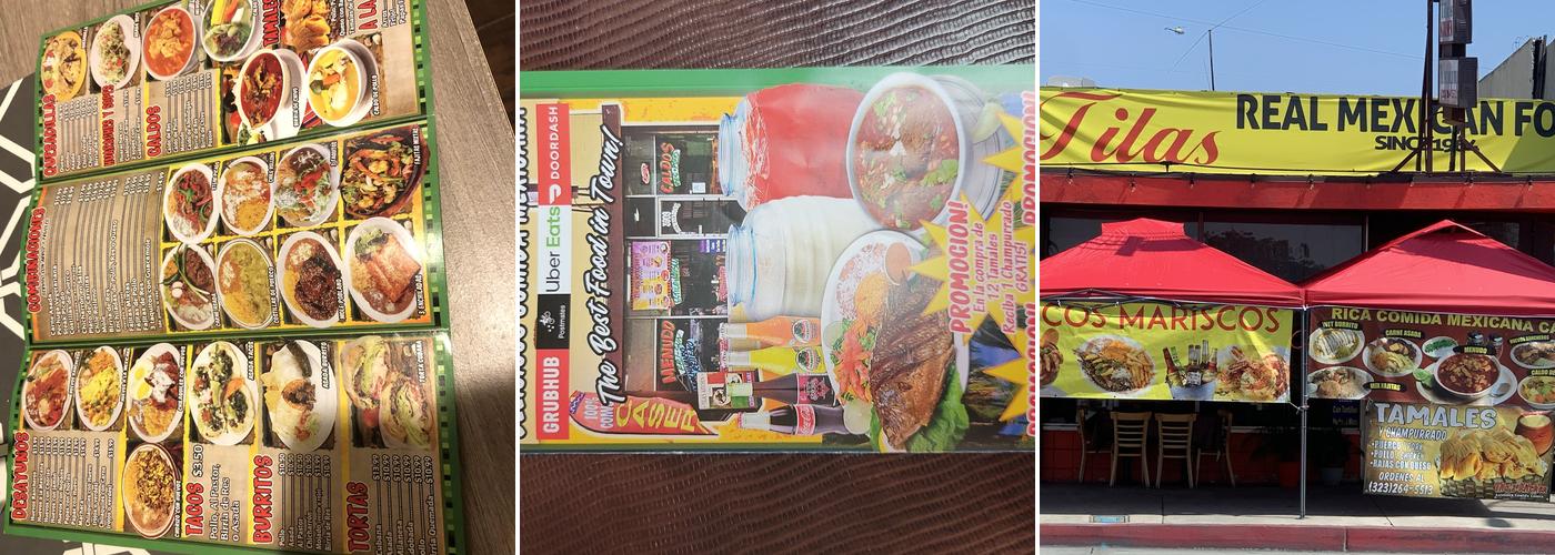 Tila's Kitchen Menu