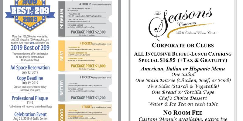 The Seasons Catering and Event Center Menu