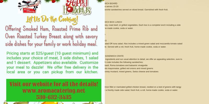 Aroma Catering Menu