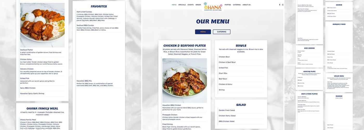 Ohana Hawaiian Barbecue Menu