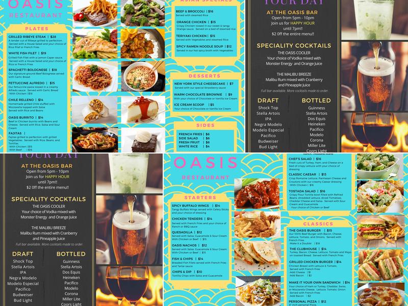 Oasis Restaurant & Bar Menu