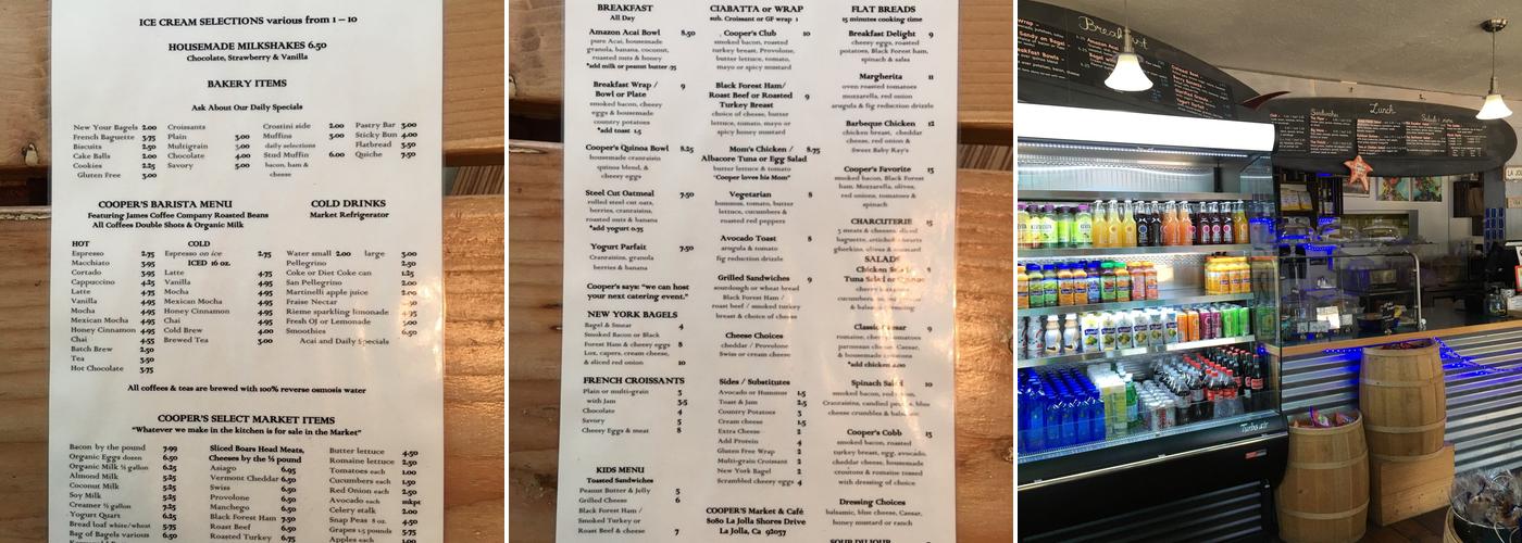Cooper's Market & Cafe Menu