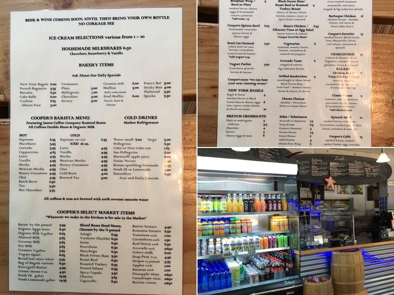 Cooper's Market & Cafe Menu