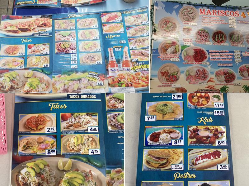 Mariscos 4 Vientos Menu