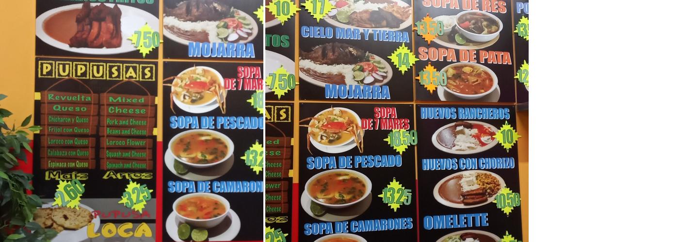 La Antorcha Restaurante y Pupusería Menu