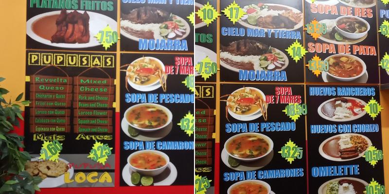 La Antorcha Restaurante y Pupusería Menu