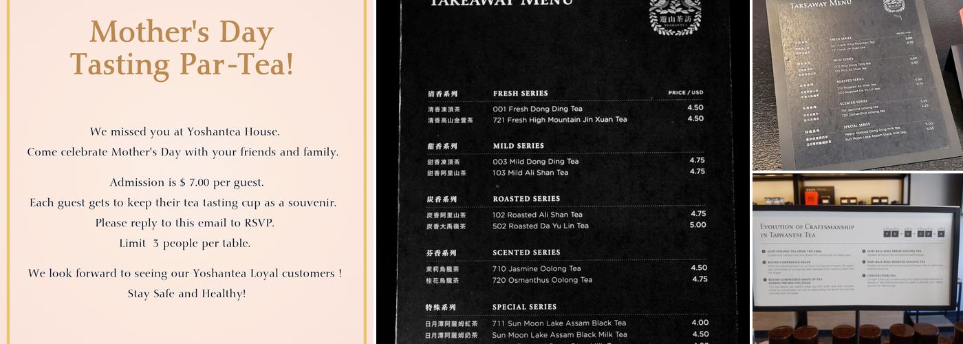 Yoshan Tea Menu