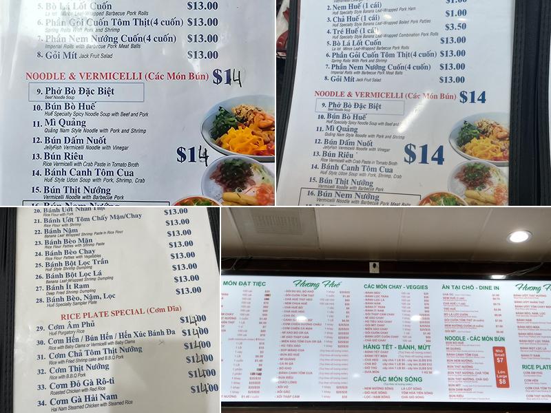Hương Huế Food To Go Menu