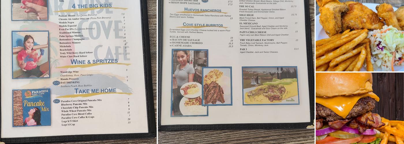 Paradise Cove Cafe Menu