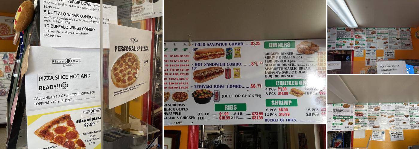 Pizza Man Menu