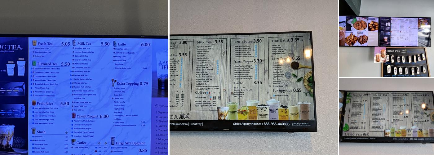Ding Tea Menu