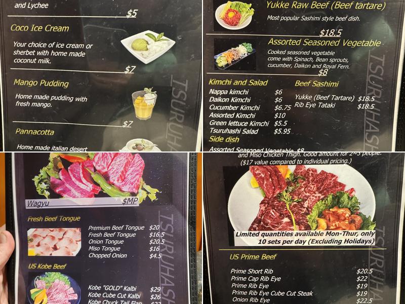Tsuruhashi Japanese BBQ Menu