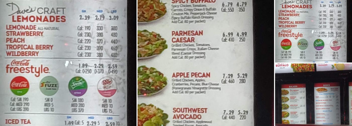 Wendy's Menu
