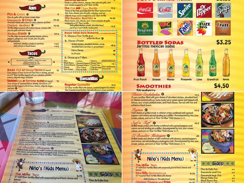 Bandito's Mexican Grill Menu