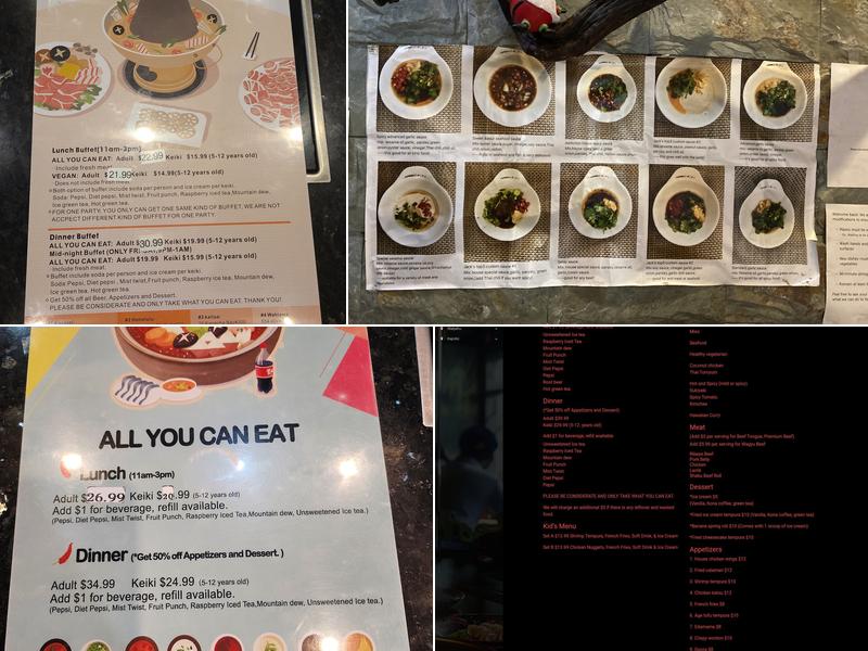 Hawaii Pot Shabu Shabu House Menu