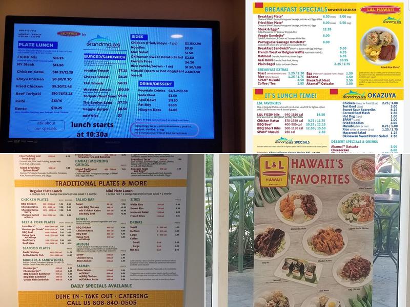 L&L Hawaiian Barbecue Menu