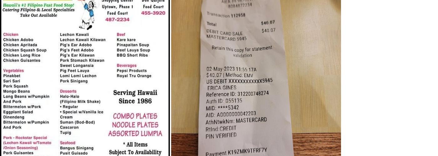 Bautista's Filipino Kitchen Menu