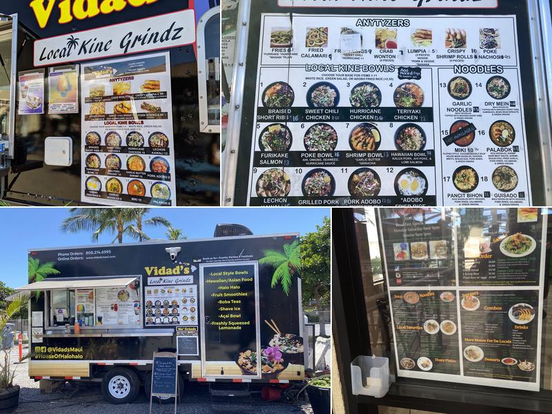 Vidad's Local Kine Grindz Menu