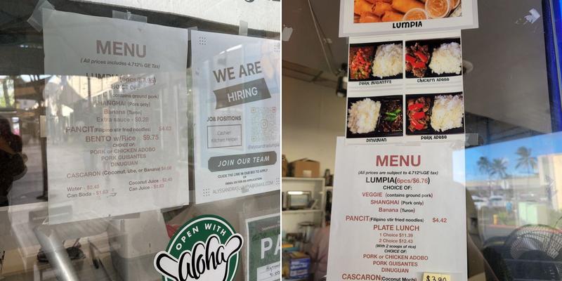 Alyssandra's Lumpia Express Menu