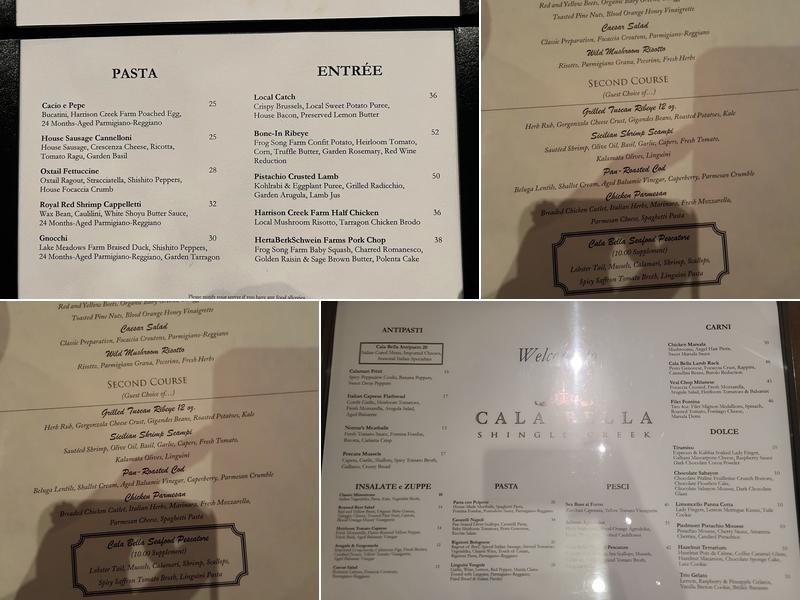 Cala Bella Menu