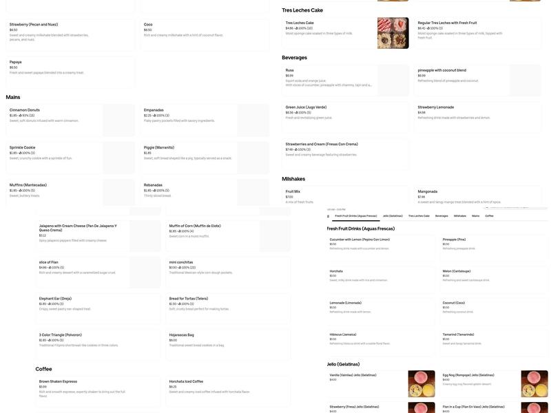 Panaderia San Miguel Menu