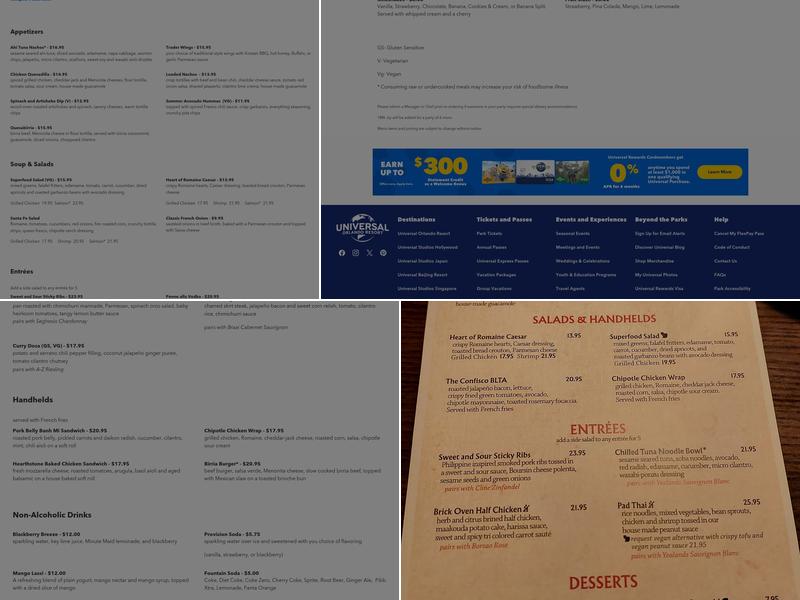 Confisco Grille Menu