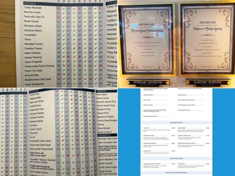 1900 Park Fare Menu