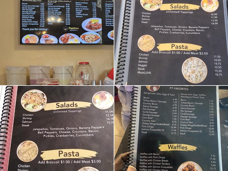 Pastime Restaurant Menu