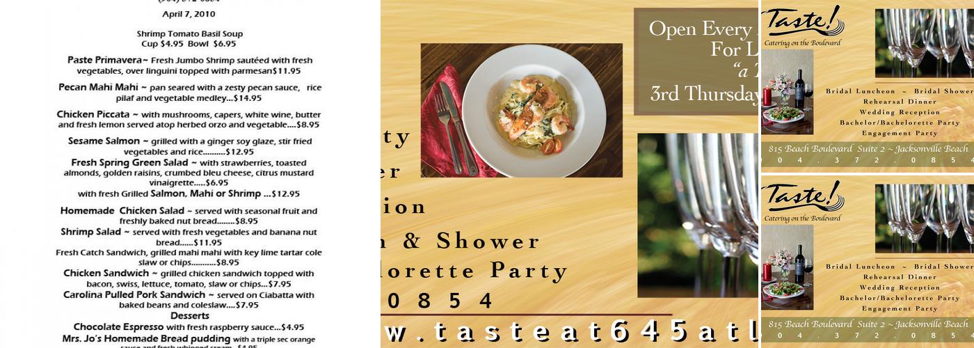 Taste! Catering Menu