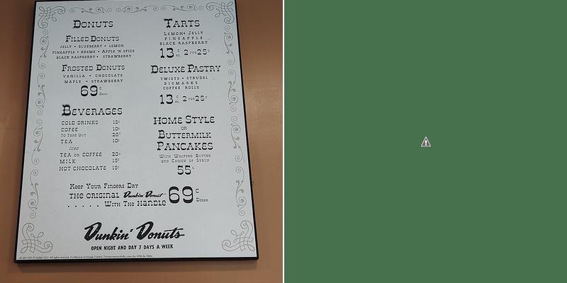 Dunkin' Menu