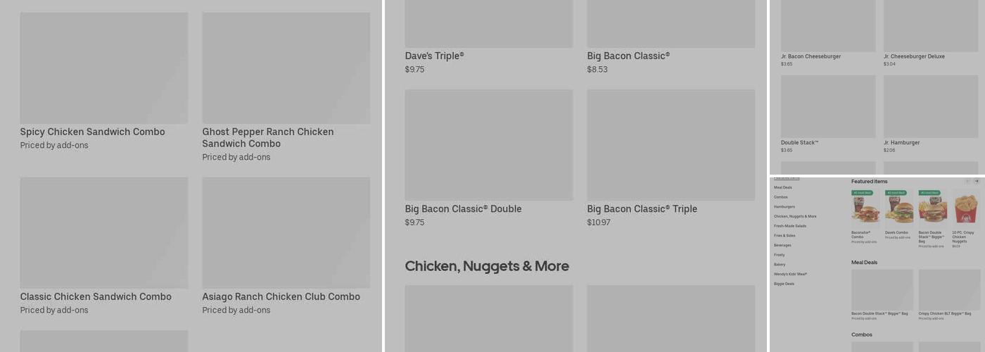 Wendy's Menu