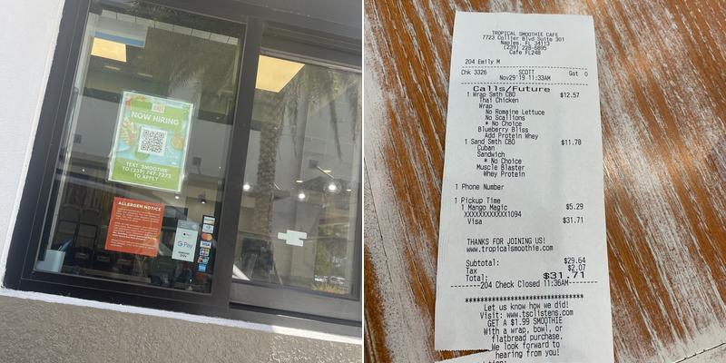 Tropical Smoothie Cafe Menu