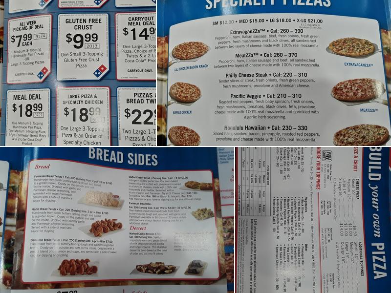 Domino's Pizza Menu