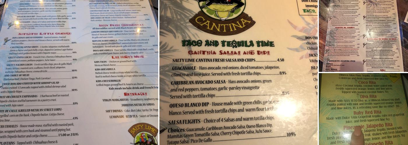 Salty Lime Cantina Menu