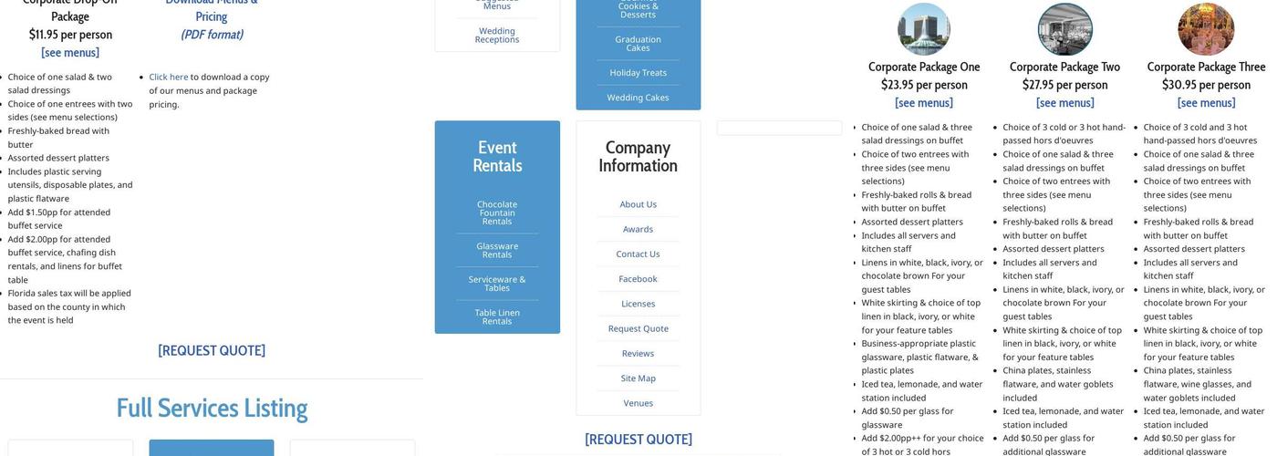 Magic Occasions Catering Menu